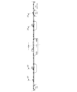 Serrure GU-FERCO 45/92 SH/R 2 galets + 2 crochets