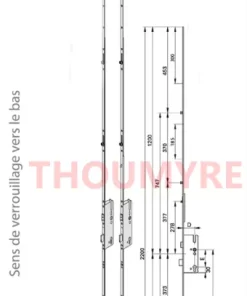 Serrure Roto 4 galets E92